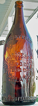 WEISBROD & HESS BREWING COMPANY BOTTLING DEPARTMENT EMBOSSED BEER BOTTLE