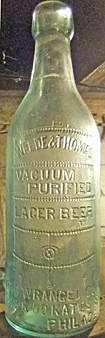 WELDE & THOMAS LAGER BEER EMBOSSED BEER BOTTLE