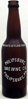 PHILIPSBURG BREWING COMPANY EMBOSSED BEER BOTTLE