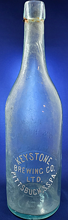 KEYSTONE BREWING COMPANY LIMITED EMBOSSED BEER BOTTLE