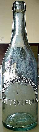 OAKLAND BREWERY EMBOSSED BEER BOTTLE