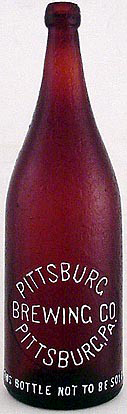 PITTSBURG BREWING COMPANY EMBOSSED BEER BOTTLE