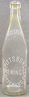 PITTSBURG BREWING COMPANY EMBOSSED BEER BOTTLE