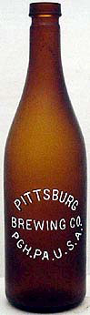 PITTSBURG BREWING COMPANY EMBOSSED BEER BOTTLE