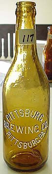 PITTSBURG BREWING COMPANY EMBOSSED BEER BOTTLE