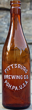 PITTSBURG BREWING COMPANY EMBOSSED BEER BOTTLE