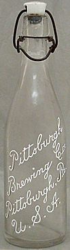 PITTSBURGH BREWING COMPANY EMBOSSED BEER BOTTLE