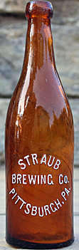 STRAUB BREWING COMPANY BREWERS EMBOSSED BEER BOTTLE