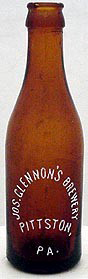 JOSEPH GLENNON'S BREWERY EMBOSSED BEER BOTTLE