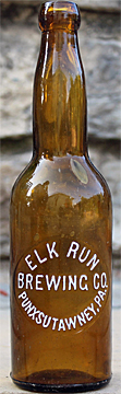 ELK RUN BREWING COMPANY EMBOSSED BEER BOTTLE