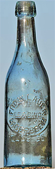 FREDERICK W. LAUER LAGER BEER EMBOSSED BEER BOTTLE