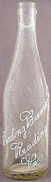 READING BREWING COMPANY EMBOSSED BEER BOTTLE