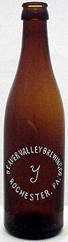 BEAVER VALLEY BREWING COMPANY EMBOSSED BEER BOTTLE