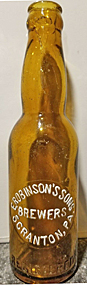 E. ROBINSON'S SONS BREWERS EMBOSSED BEER BOTTLE