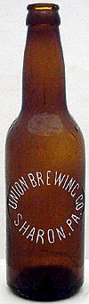 UNION BREWING COMPANY EMBOSSED BEER BOTTLE