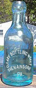 CLEARY BOTTLING WORKS WEISS BIER EMBOSSED BEER BOTTLE