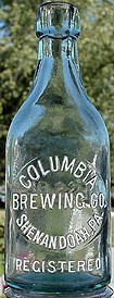 COLUMBIA BREWING COMPANY EMBOSSED BEER BOTTLE