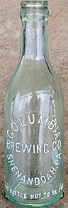 COLUMBIA BREWING COMPANY EMBOSSED BEER BOTTLE