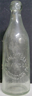 COLUMBIA BREWING COMPANY EMBOSSED BEER BOTTLE