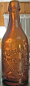 COLUMBIA BREWING COMPANY EMBOSSED BEER BOTTLE