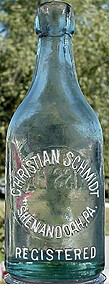 CHRISTIAN SCHMIDT WEISS BEER EMBOSSED BEER BOTTLE