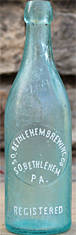 SOUTH BETHLEHEM BREWING COMPANY EMBOSSED BEER BOTTLE