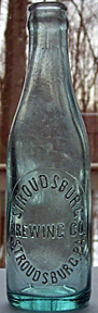 STROUDSBURG BREWING COMPANY EMBOSSED BEER BOTTLE