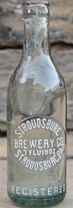 STROUDSBURG BREWING COMPANY EMBOSSED BEER BOTTLE