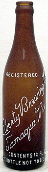 LIBERTY BREWING COMPANY EMBOSSED BEER BOTTLE