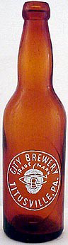 CITY BREWERY EMBOSSED BEER BOTTLE