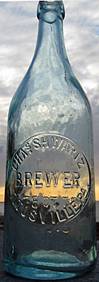 CHARLES SCHWARTZ BREWER EMBOSSED BEER BOTTLE