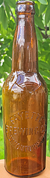 FAYETTE BREWING COMPANY EMBOSSED BEER BOTTLE