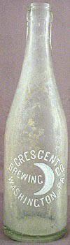 CRESCENT BREWING COMPANY EMBOSSED BEER BOTTLE