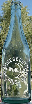 CRESCENT BREWING COMPANY EMBOSSED BEER BOTTLE