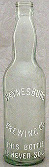 WAYNESBURG BREWING COMPANY EMBOSSED BEER BOTTLE