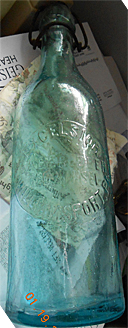 GEORGE MANZEL EXCELSIOR LAGER BEER EMBOSSED BEER BOTTLE