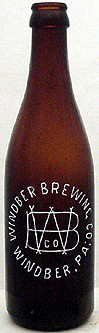 WINDBER BREWING COMPANY EMBOSSED BEER BOTTLE