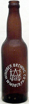 WINDBER BREWING COMPANY EMBOSSED BEER BOTTLE