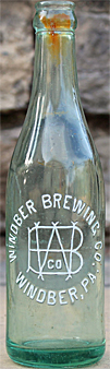 WINDBER BREWING COMPANY EMBOSSED BEER BOTTLE