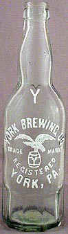 YORK BREWING COMPANY EMBOSSED BEER BOTTLE