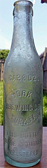 YORK BREWING COMPANY EMBOSSED BEER BOTTLE