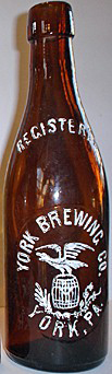 YORK BREWING COMPANY EMBOSSED BEER BOTTLE