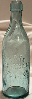 YORK BREWING COMPANY EMBOSSED BEER BOTTLE