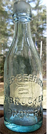 LAGER BEER DEPOT P. BRUCKER EMBOSSED BEER BOTTLE