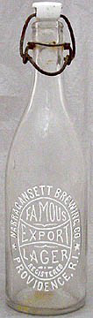 NARRAGANSETT BREWING COMPANY EMBOSSED BEER BOTTLE