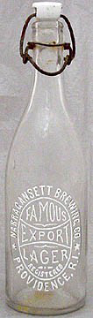 NARRAGANSETT BREWING COMPANY EMBOSSED BEER BOTTLE