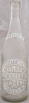 NARRAGANSETT BREWING COMPANY EMBOSSED BEER BOTTLE