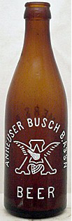 ANHEUSER BUSCH BREWING ASSOCIATION EMBOSSED BEER BOTTLE