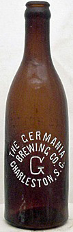 THE GERMANIA BREWING COMPANY EMBOSSED BEER BOTTLE