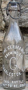 THE GERMANIA BREWING COMPANY EMBOSSED BEER BOTTLE